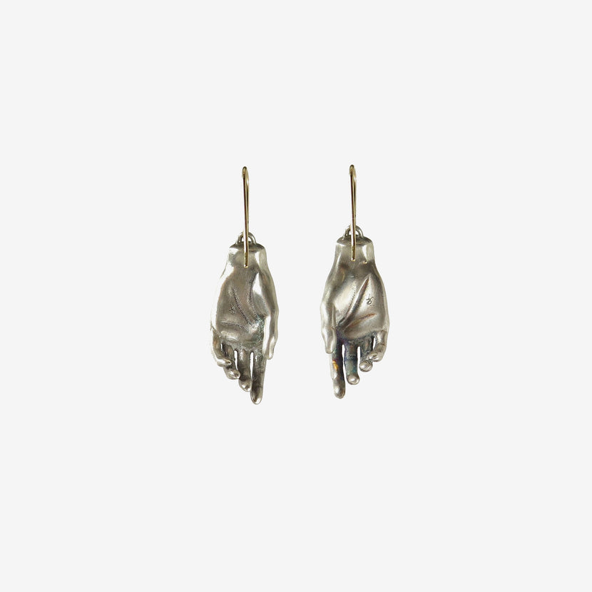 GABRIELLA KISS STERLING SILVER HAND EARRINGS