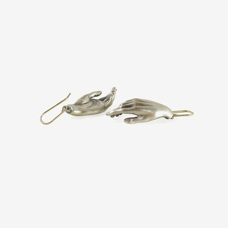 GABRIELLA KISS STERLING SILVER HAND EARRINGS