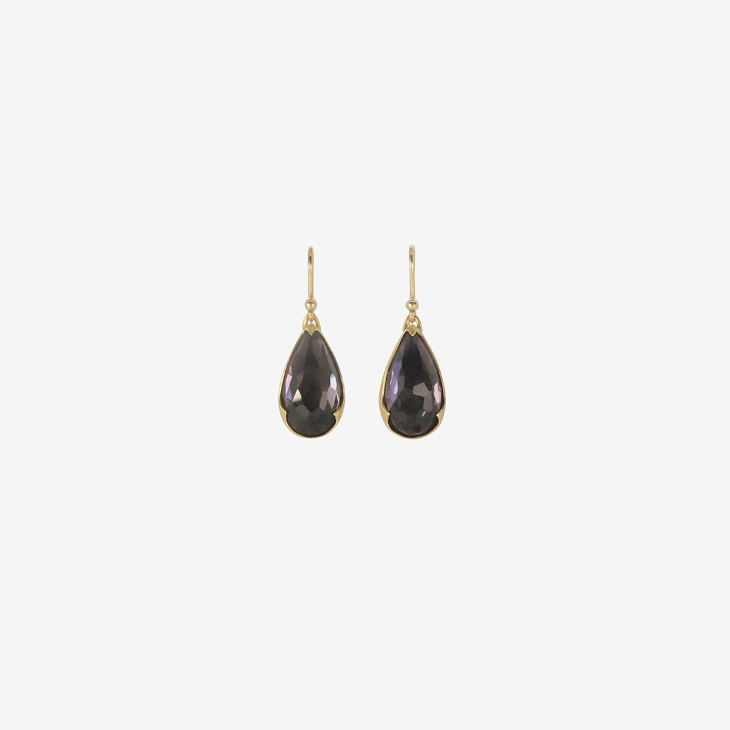 GABRIELLA KISS 18K & ELONGATED PEAR-SHAPED AMETHYST-OVER-HEMATITE EARRINGS
