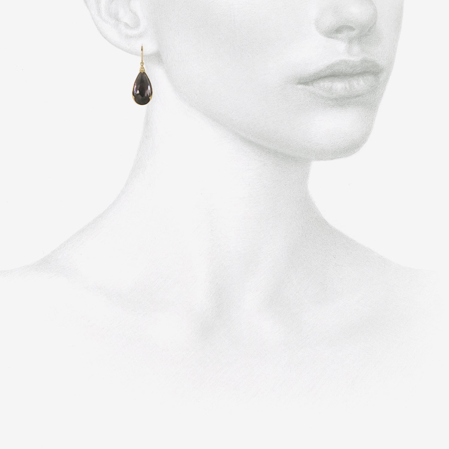 GABRIELLA KISS 18K & ELONGATED PEAR-SHAPED AMETHYST-OVER-HEMATITE EARRINGS