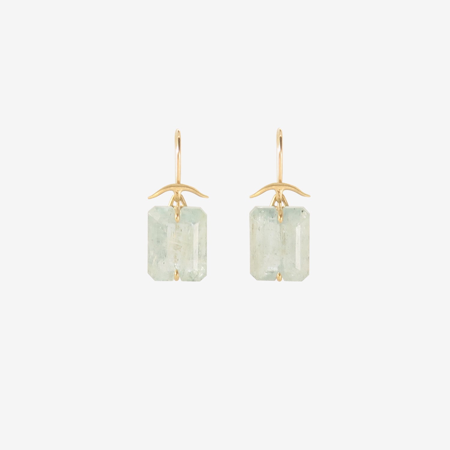 GABRIELLA KISS 18K & SMALL EMERALD-CUT AQUAMARINE EARRINGS