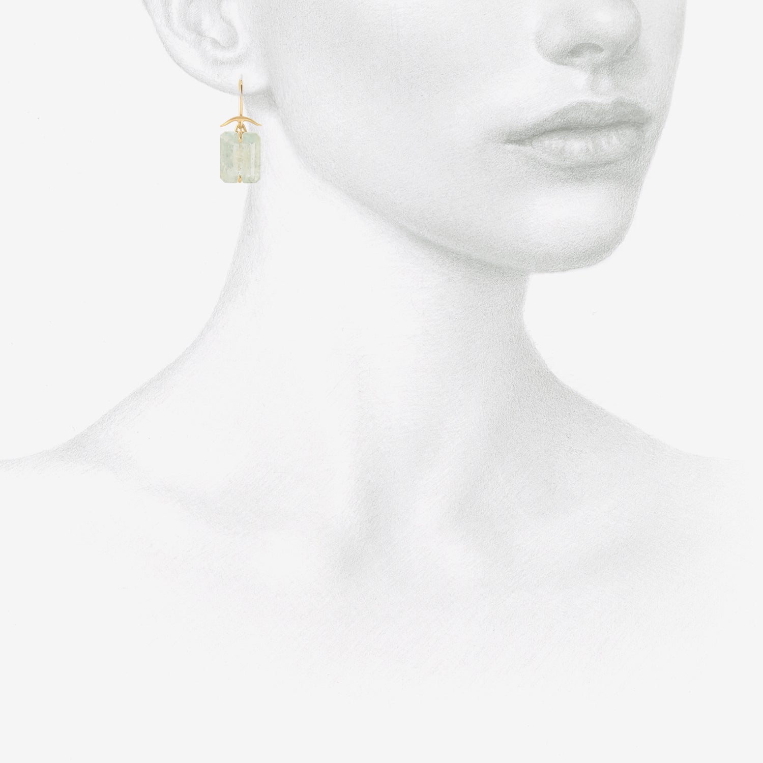 GABRIELLA KISS 18K & SMALL EMERALD-CUT AQUAMARINE EARRINGS