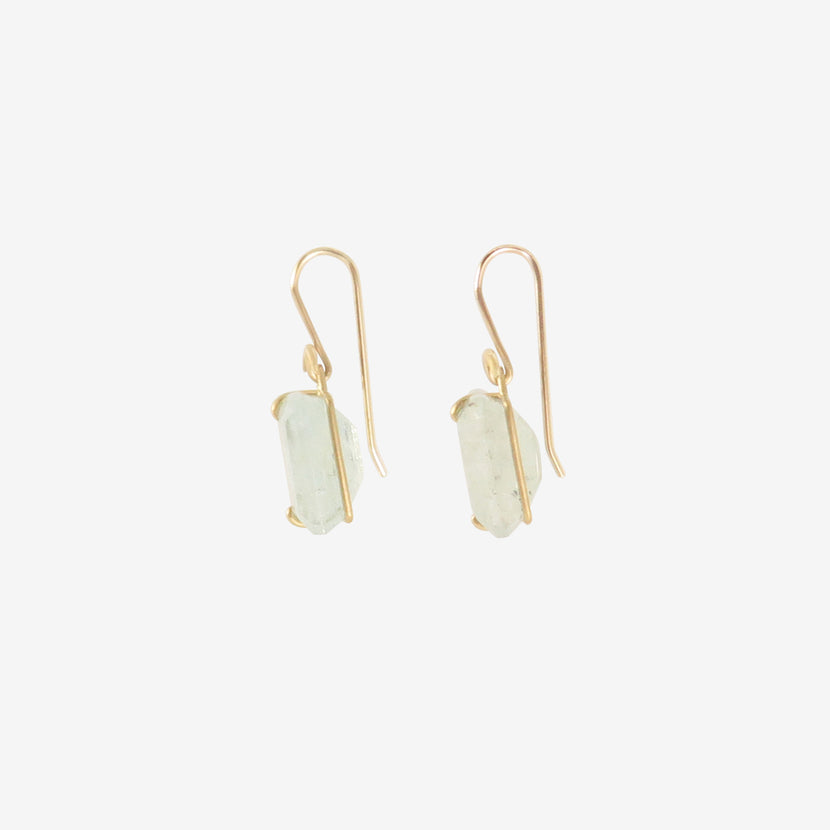 GABRIELLA KISS 18K & SMALL EMERALD-CUT AQUAMARINE EARRINGS