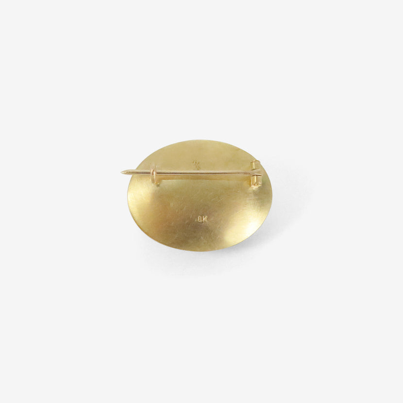 GABRIELLA KISS 18K & OVAL CABOCHON AQUAMARINE PIN