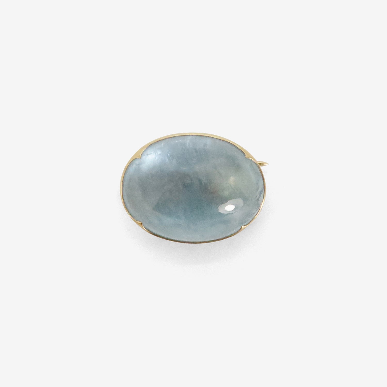 GABRIELLA KISS 18K & OVAL CABOCHON AQUAMARINE PIN