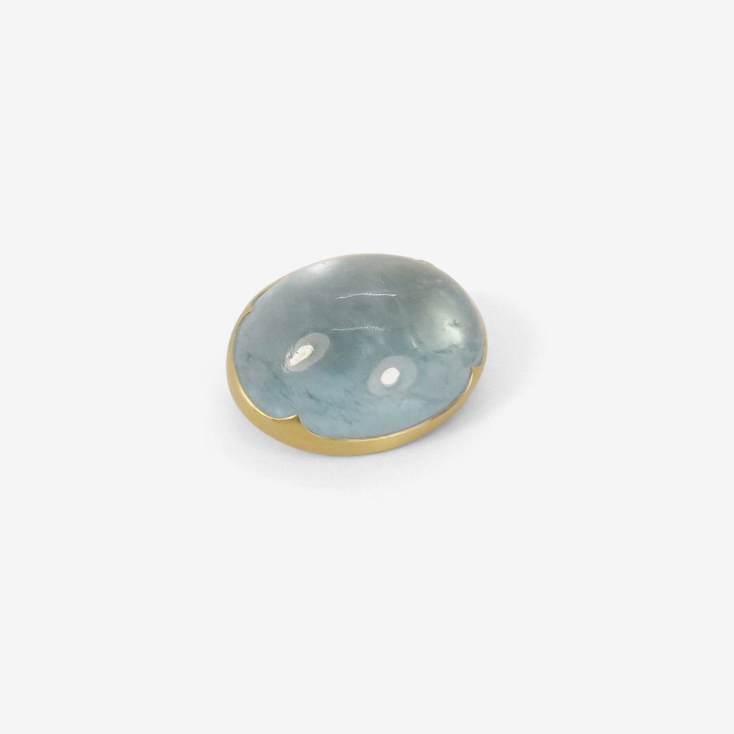 GABRIELLA KISS 18K & OVAL CABOCHON AQUAMARINE PIN