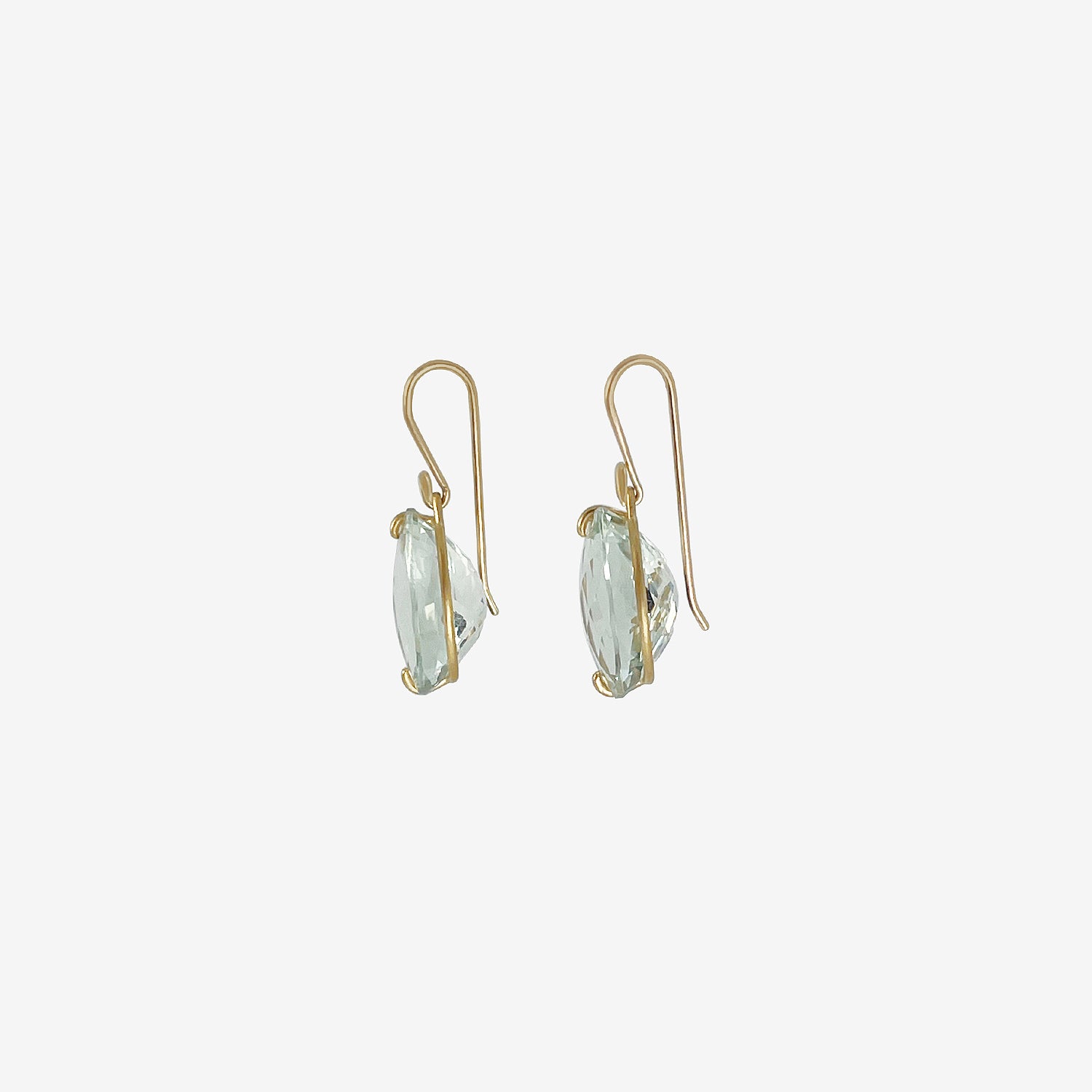 GABRIELLA KISS 18K & OVAL FACETED GREEN AMETHYST EARRINGS