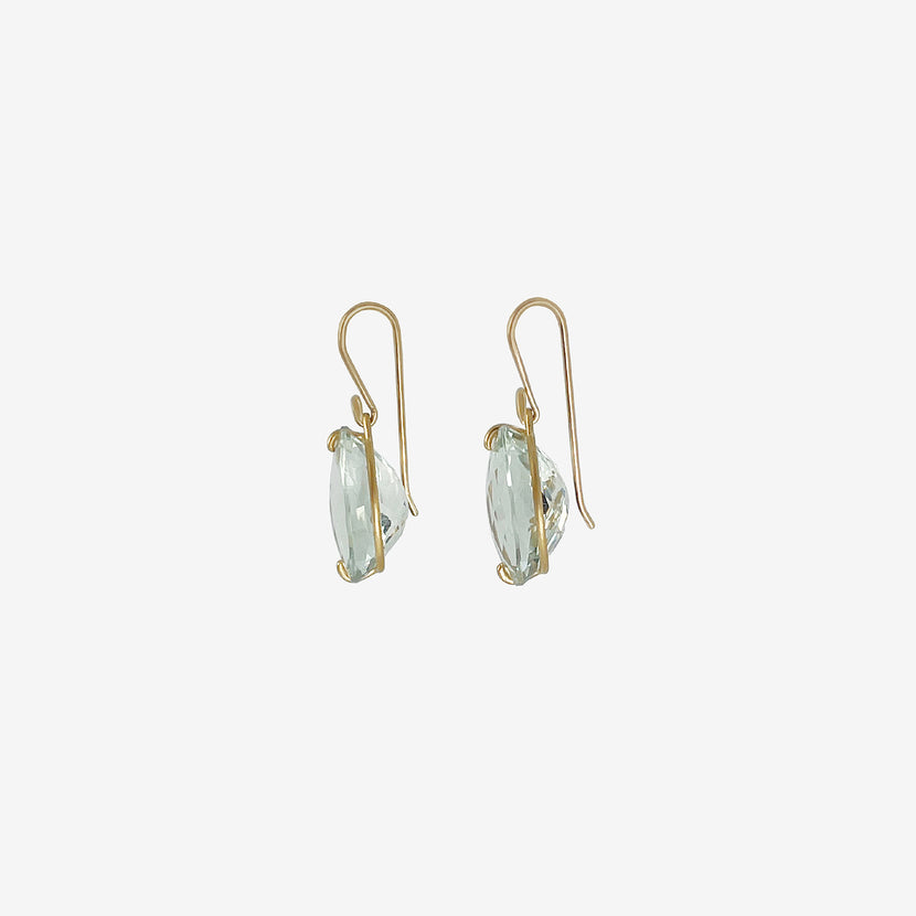GABRIELLA KISS 18K & OVAL FACETED GREEN AMETHYST EARRINGS