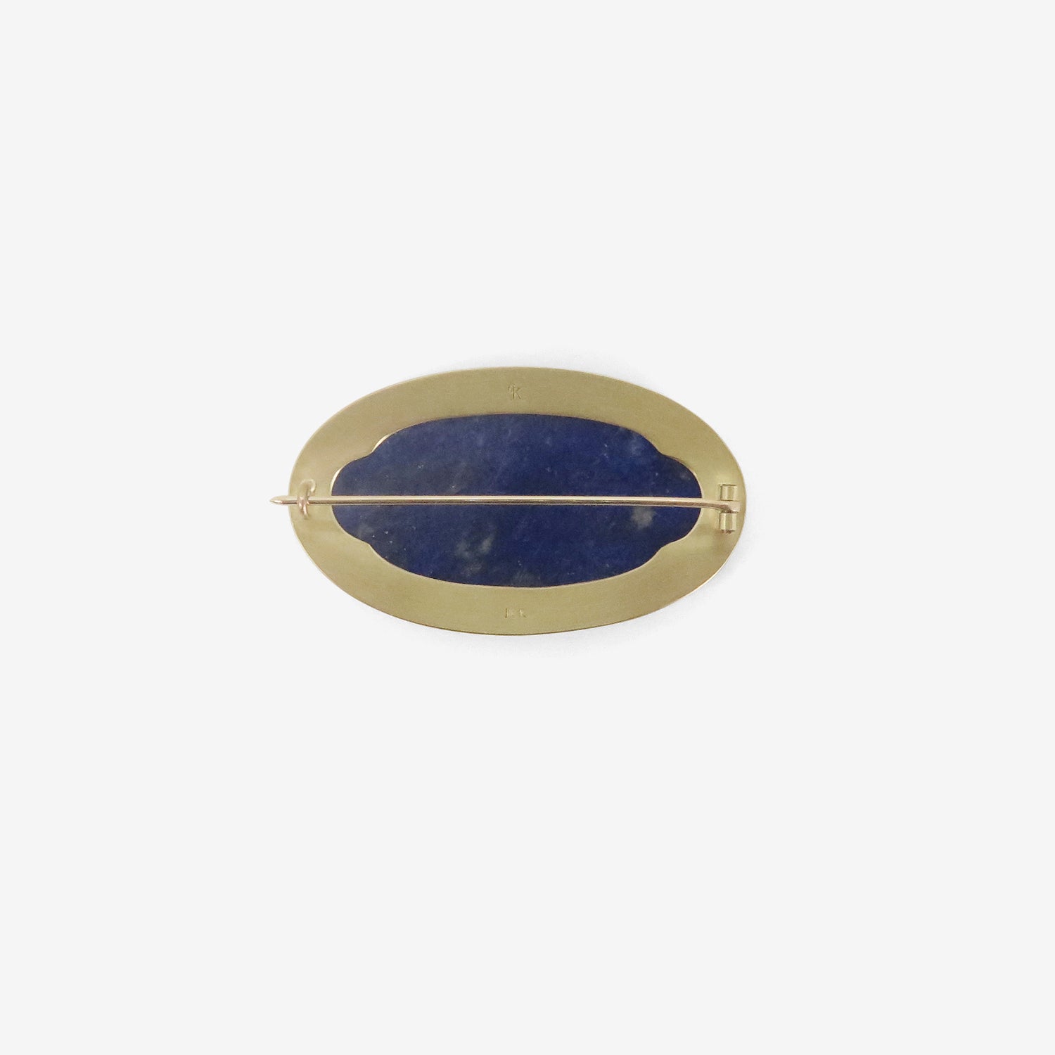 GABRIELLA KISS 18K & LARGE OVAL LAPIS PIN