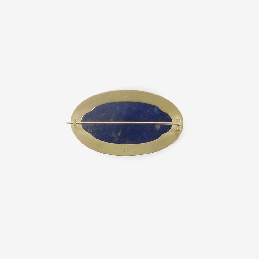 GABRIELLA KISS 18K & LARGE OVAL LAPIS PIN