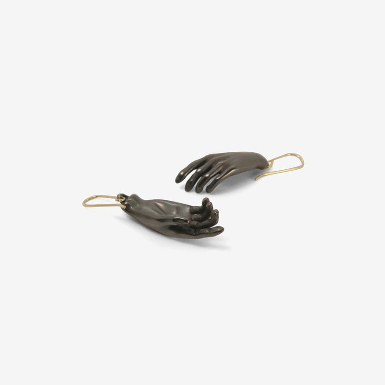 GABRIELLA KISS OXIDIZED BRONZE HAND EARRINGS