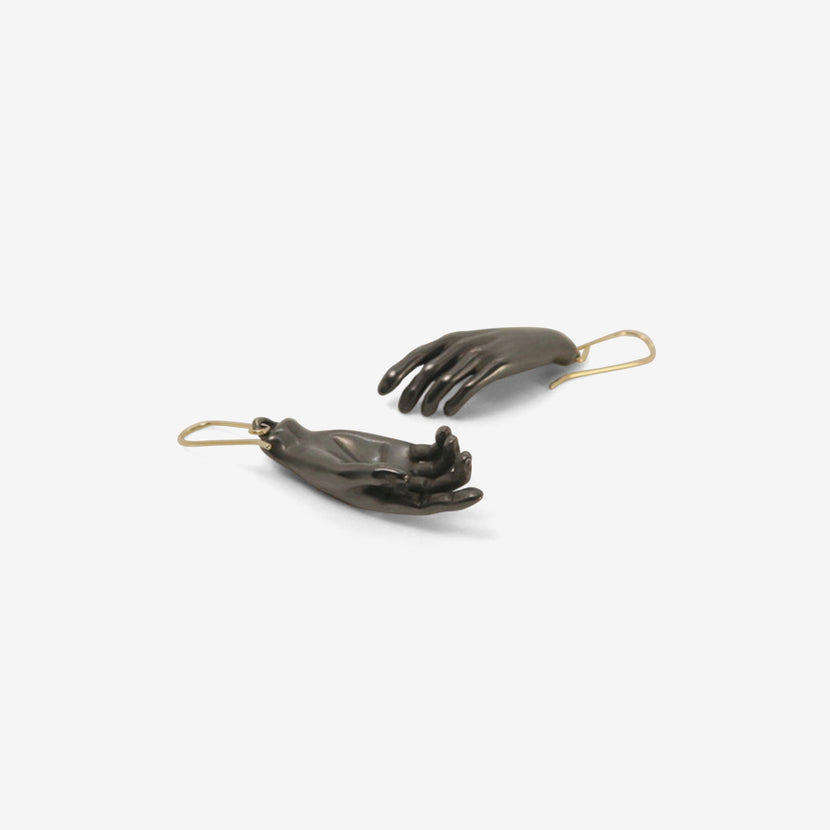 GABRIELLA KISS OXIDIZED BRONZE HAND EARRINGS