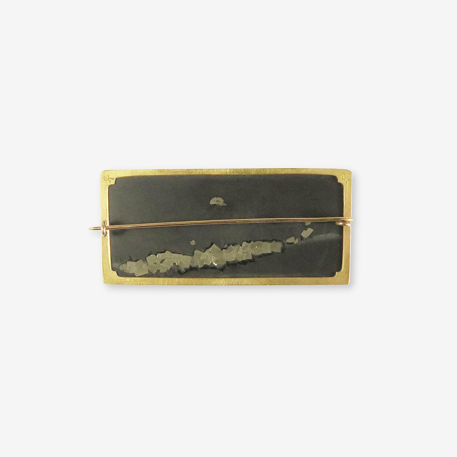 GABRIELLA KISS 18K & PYRITE IN MATRIX PIN WITH SLUG