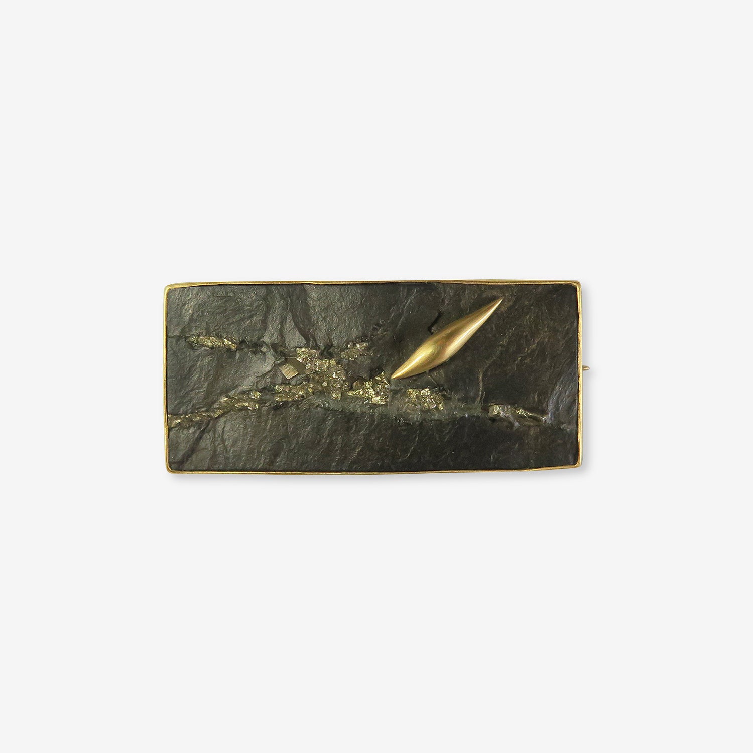 GABRIELLA KISS 18K & PYRITE IN MATRIX PIN WITH SLUG