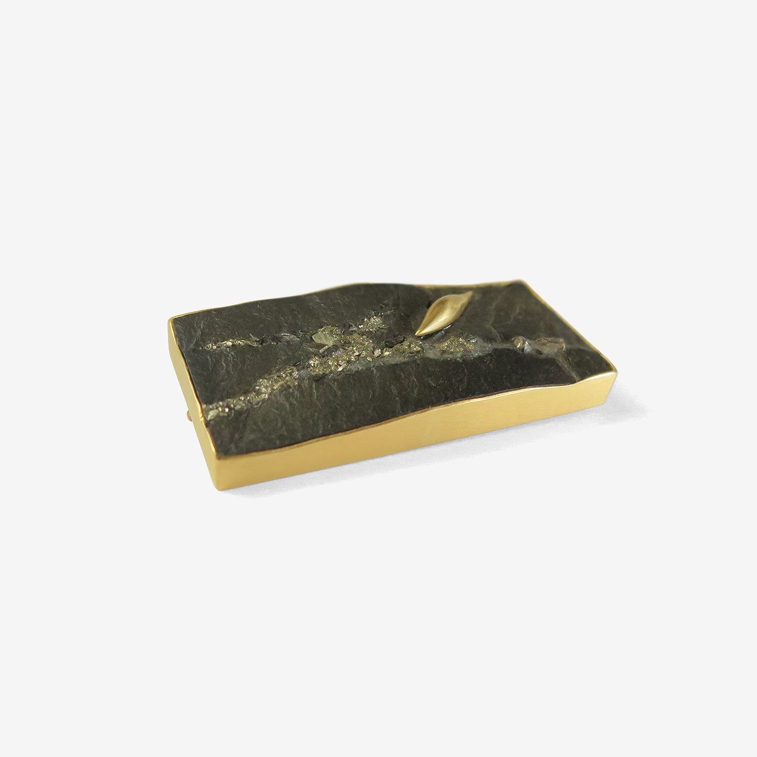 GABRIELLA KISS 18K & PYRITE IN MATRIX PIN WITH SLUG