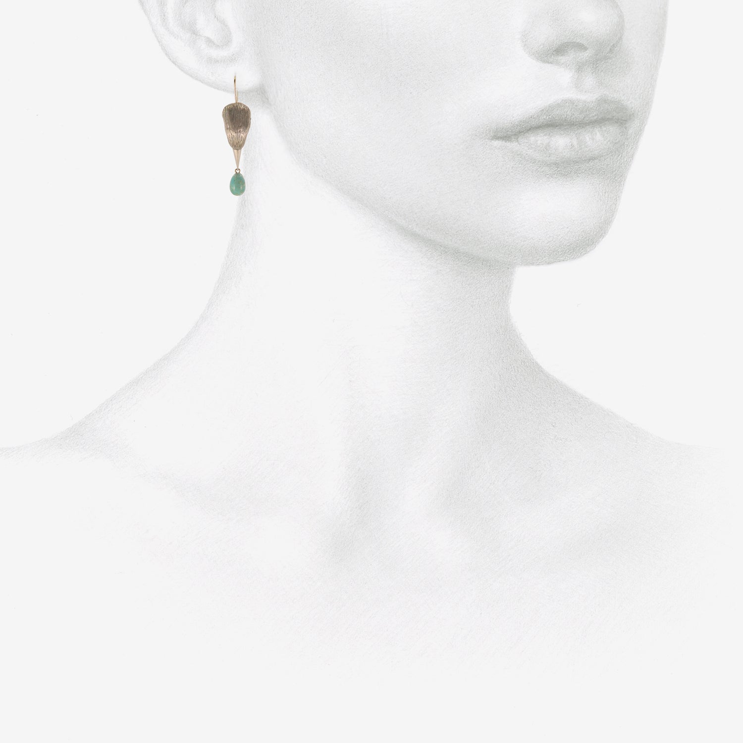 GABRIELLA KISS STERLING SILVER BIRD HEAD EARRINGS WITH