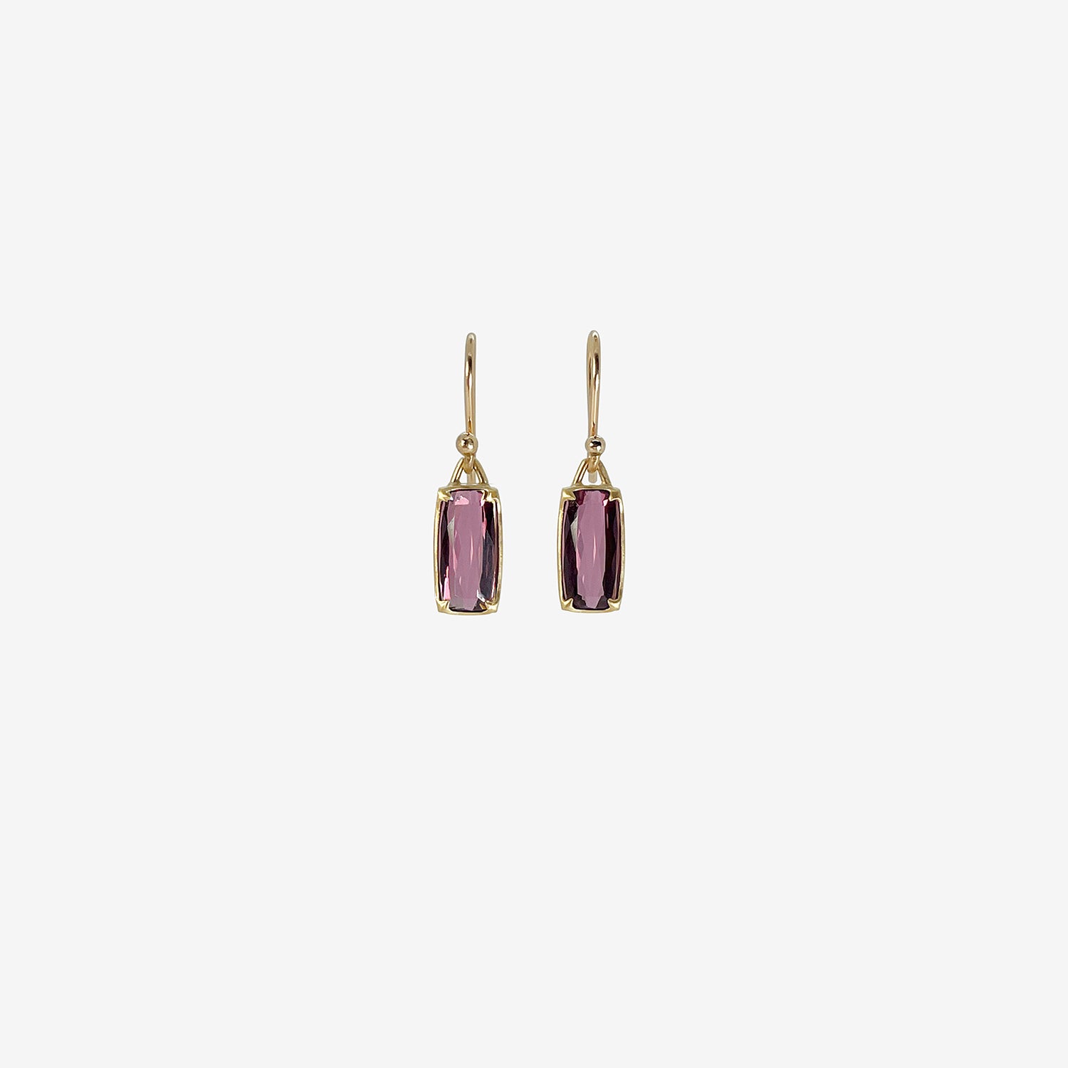 GABRIELLA KISS 18K & SMALL FACETED CUSHION-SHAPED RUBELLITE EARRINGS