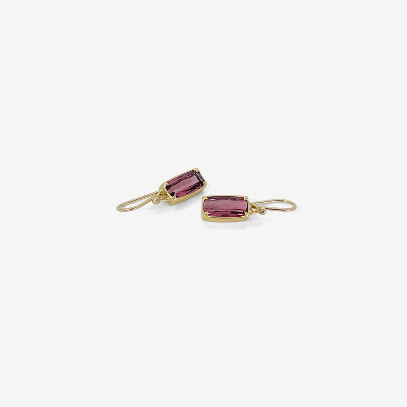 GABRIELLA KISS 18K & SMALL FACETED CUSHION-SHAPED RUBELLITE EARRINGS