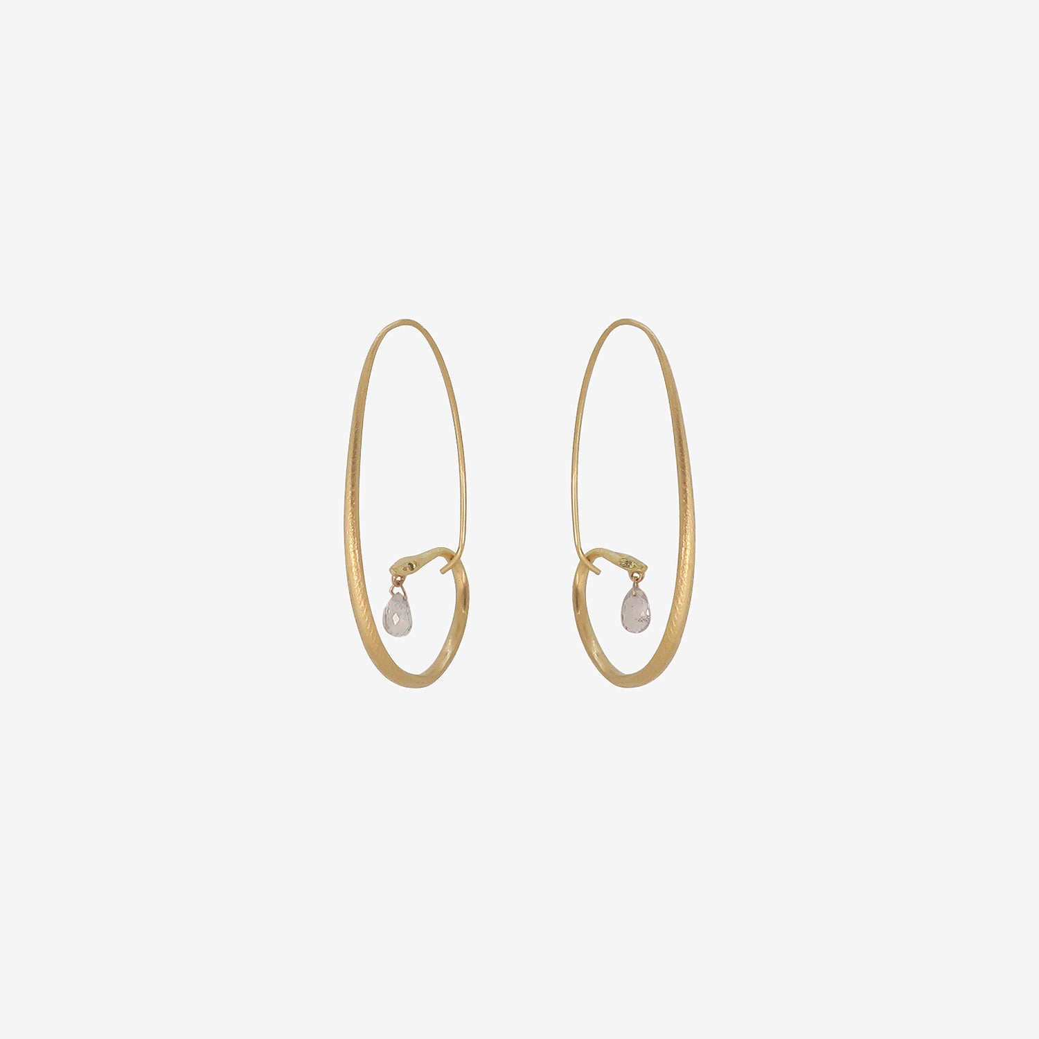 GABRIELLA KISS 18K SMALL SNAKE HOOPS WITH PALE BLUE SAPPHIRE BRIOLETTES