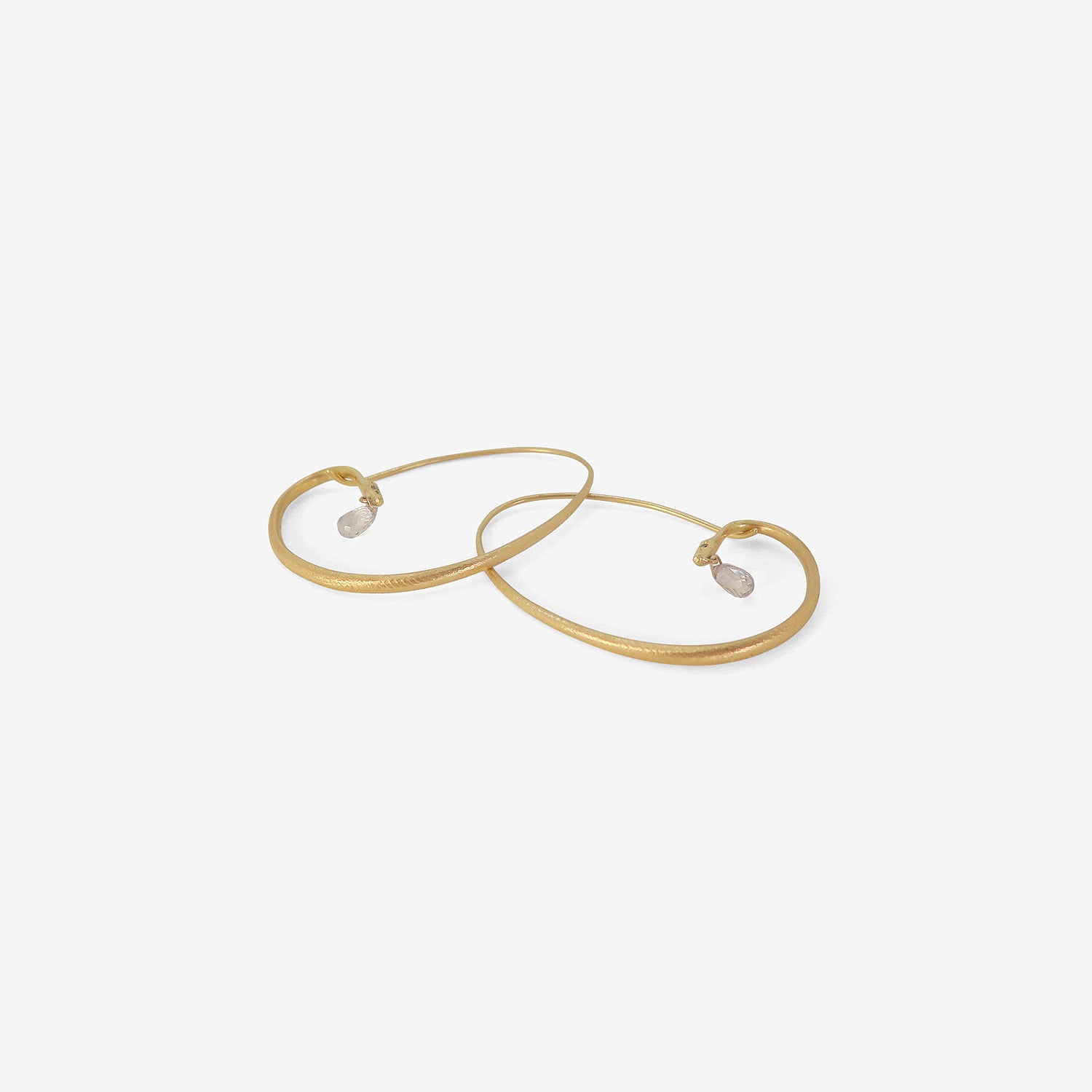 GABRIELLA KISS 18K SMALL SNAKE HOOPS WITH PALE BLUE SAPPHIRE BRIOLETTES