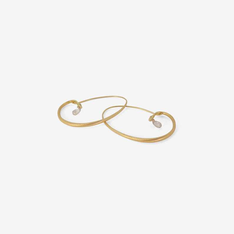 GABRIELLA KISS 18K SMALL SNAKE HOOPS WITH PALE BLUE SAPPHIRE BRIOLETTES