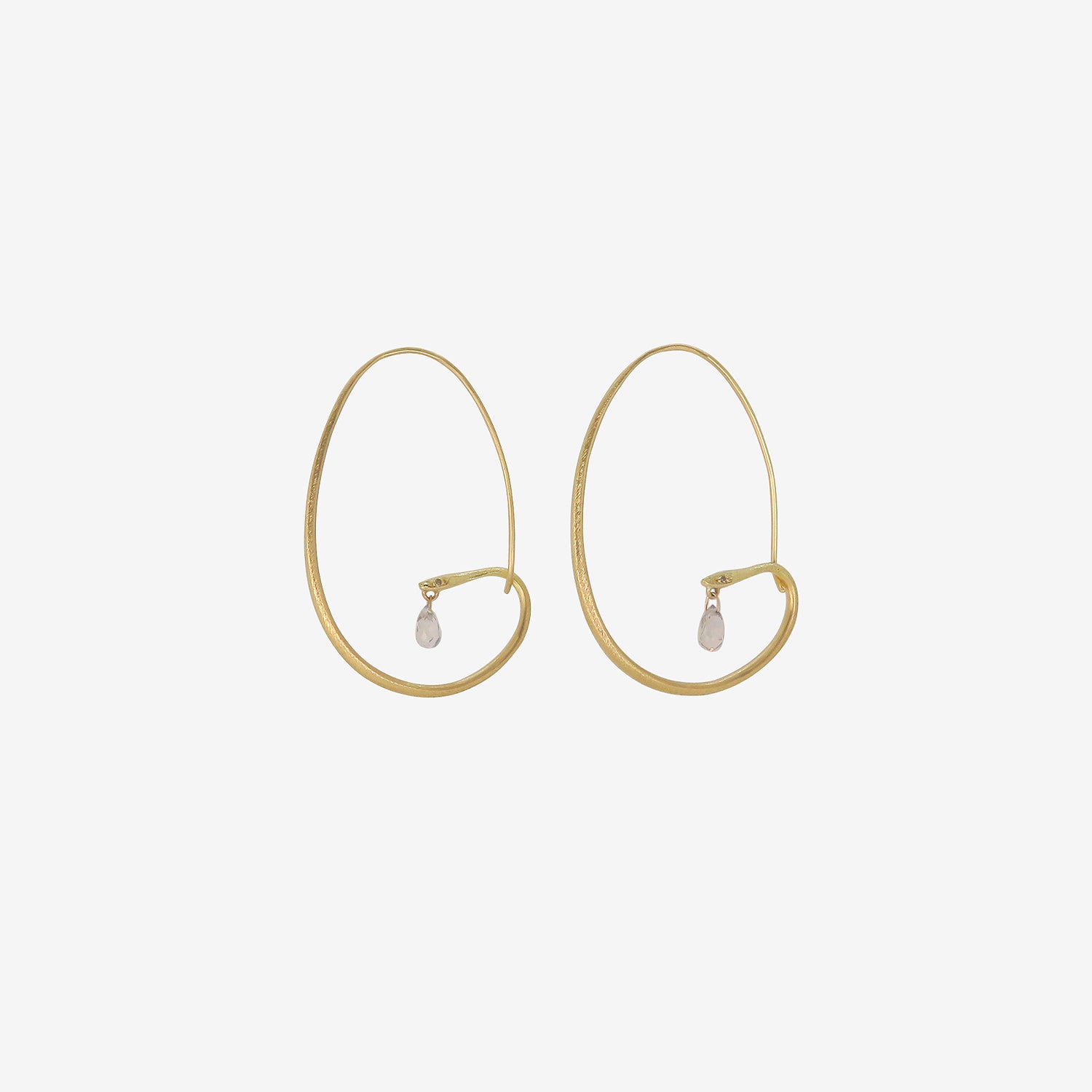 GABRIELLA KISS 18K SMALL SNAKE HOOPS WITH PALE BLUE SAPPHIRE BRIOLETTES