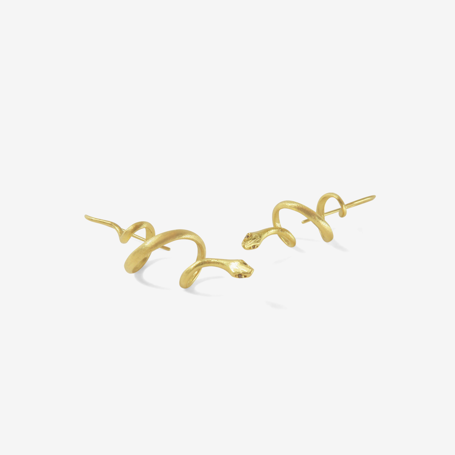 GABRIELLA KISS 18K SPIRAL SNAKE EARRINGS