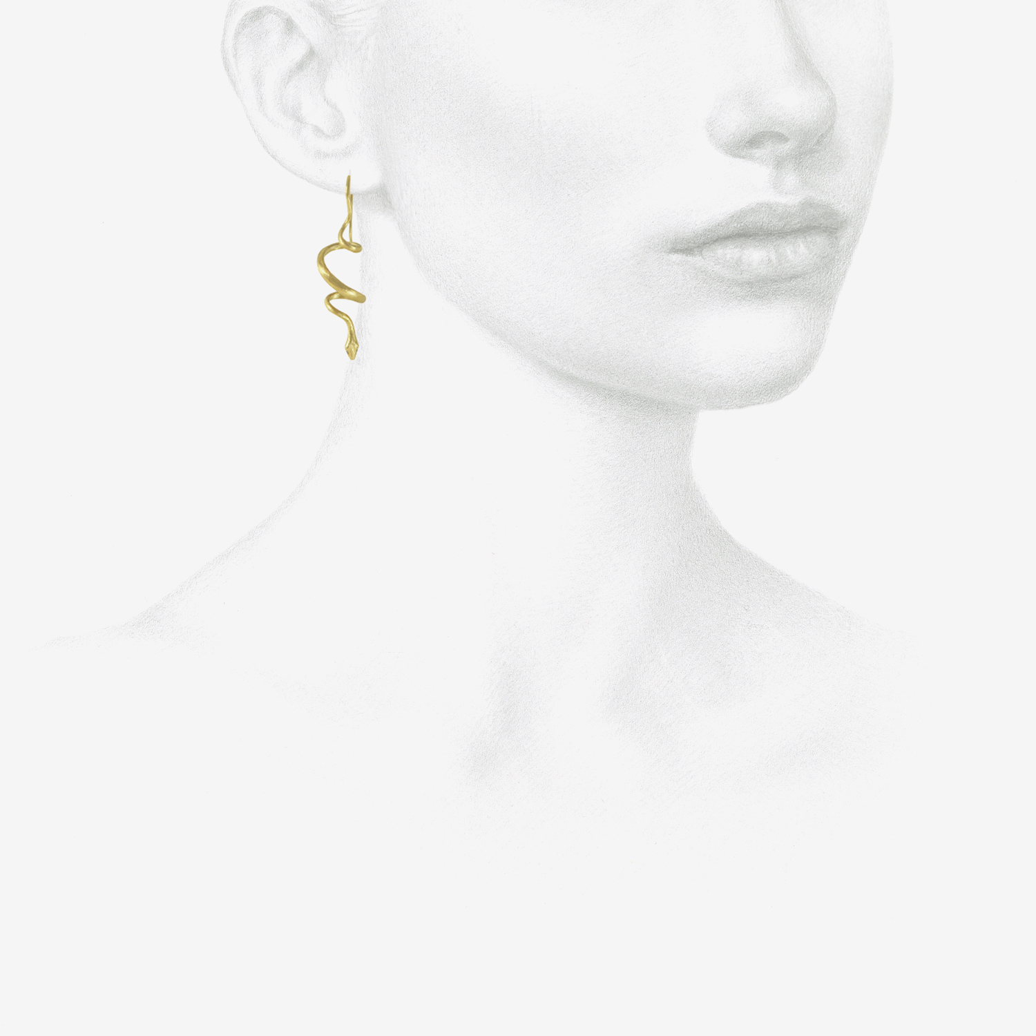 GABRIELLA KISS 18K SPIRAL SNAKE EARRINGS