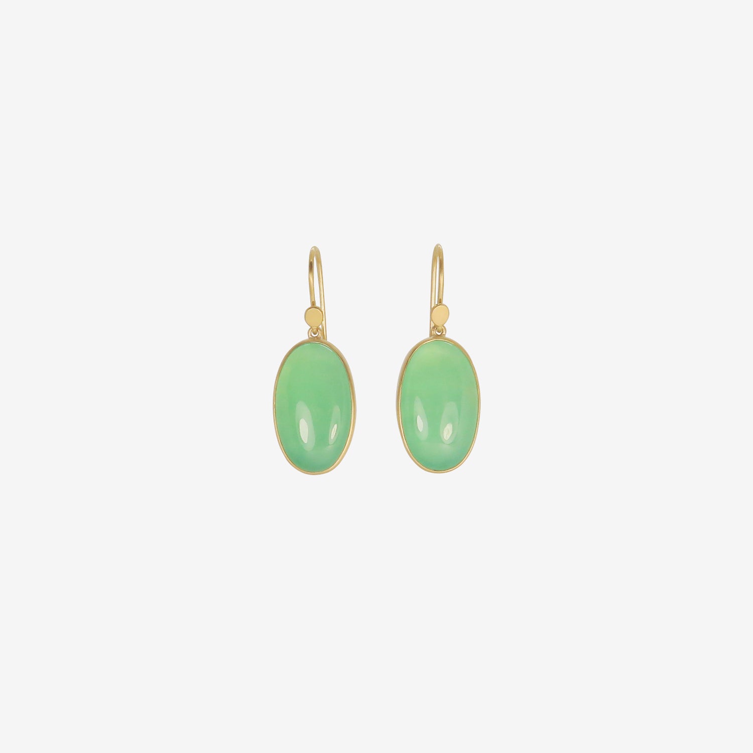 LOLA BROOKS 18K & BRAZILIAN CHRYSOPRASE OVAL DROP EARRINGS, 18.57CT
