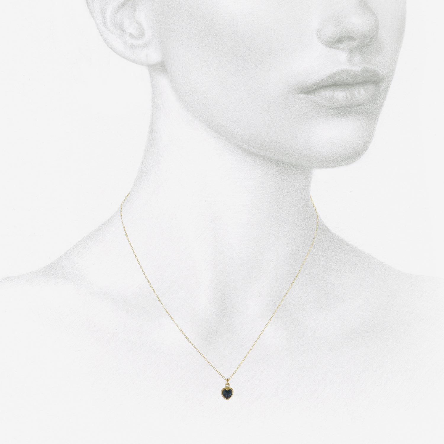 LOLA BROOKS 18K & BLUE SAPPHIRE SWEETHEART PENDANT, .55CT