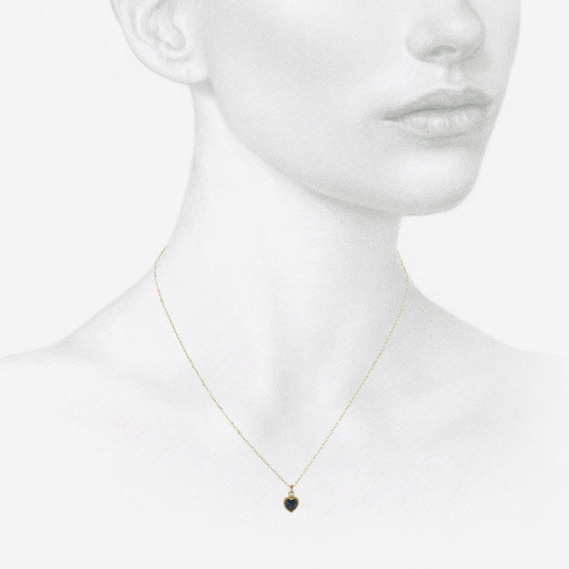 LOLA BROOKS 18K & BLUE SAPPHIRE SWEETHEART PENDANT, .55CT