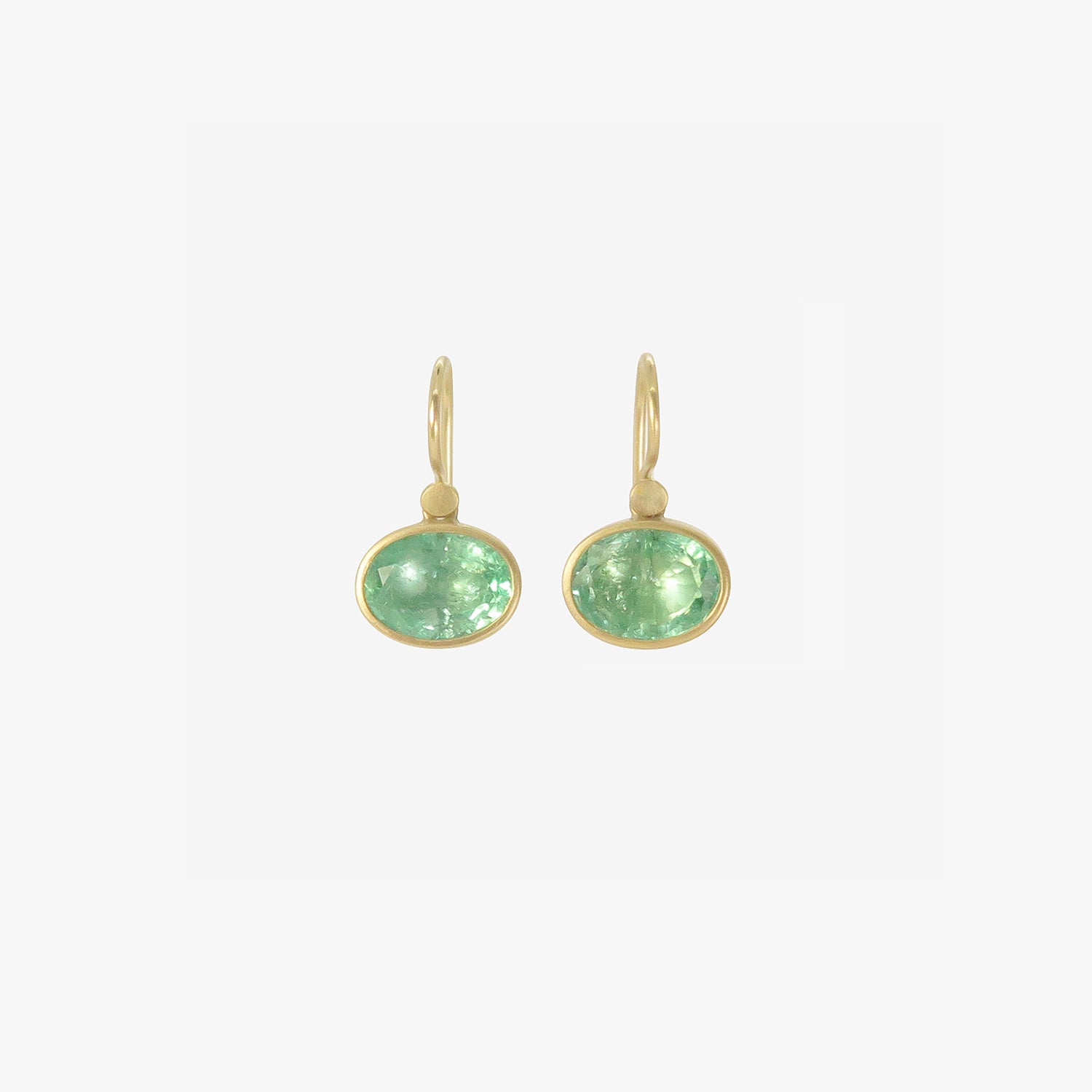 LOLA BROOKS 18K & COLOMBIAN EMERALD OVAL DROP EARRINGS, 4.84CT