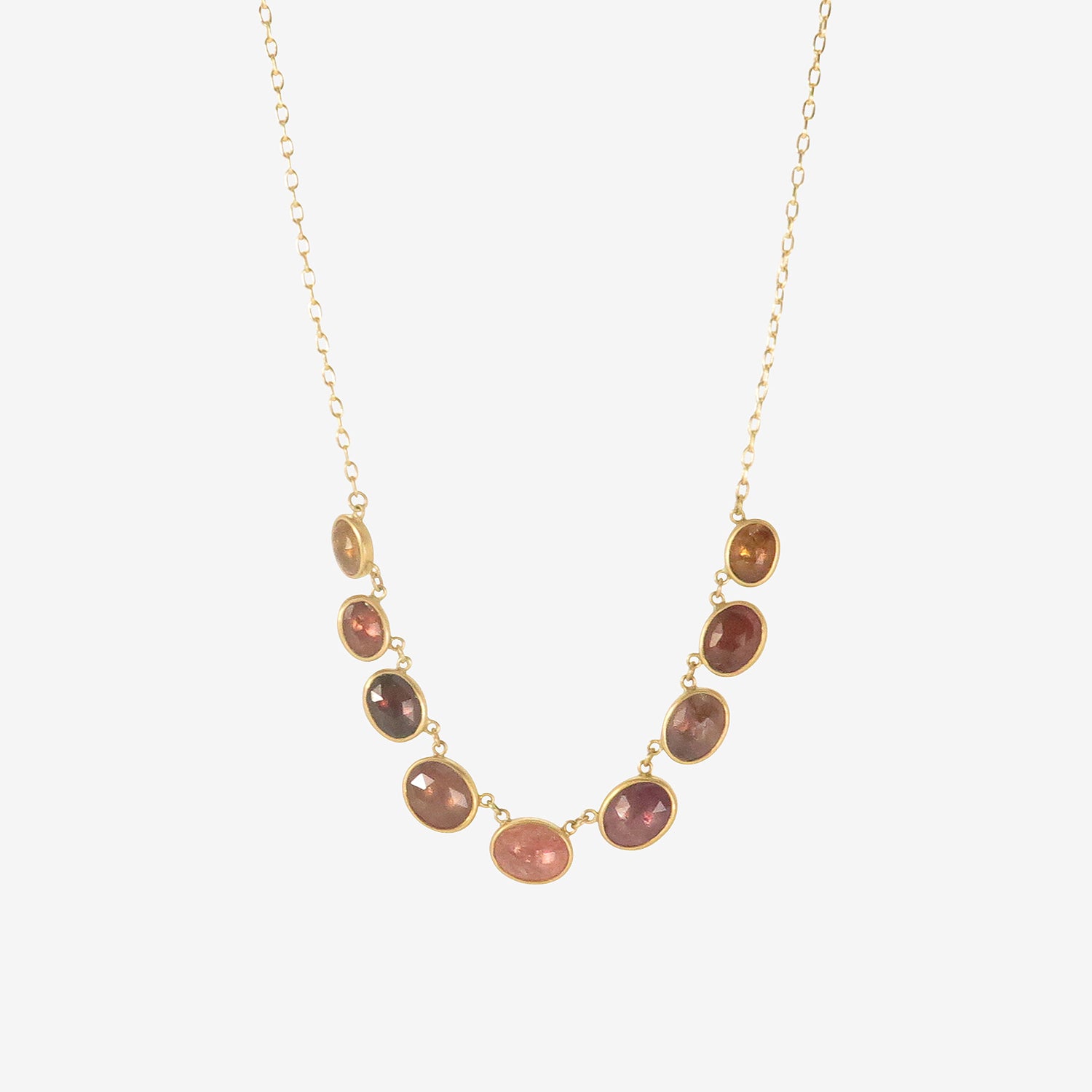 LOLA BROOKS 18K & GRADUATED ROSE-CUT UMBA SAPPHIRE NECKLACE, 17CT