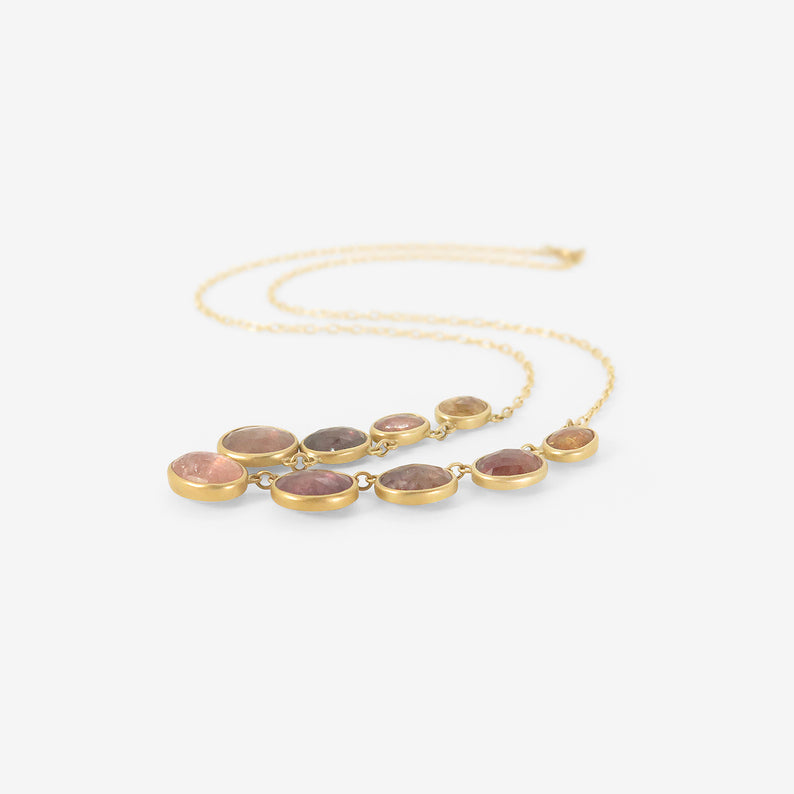 LOLA BROOKS 18K & GRADUATED ROSE-CUT UMBA SAPPHIRE NECKLACE, 17CT