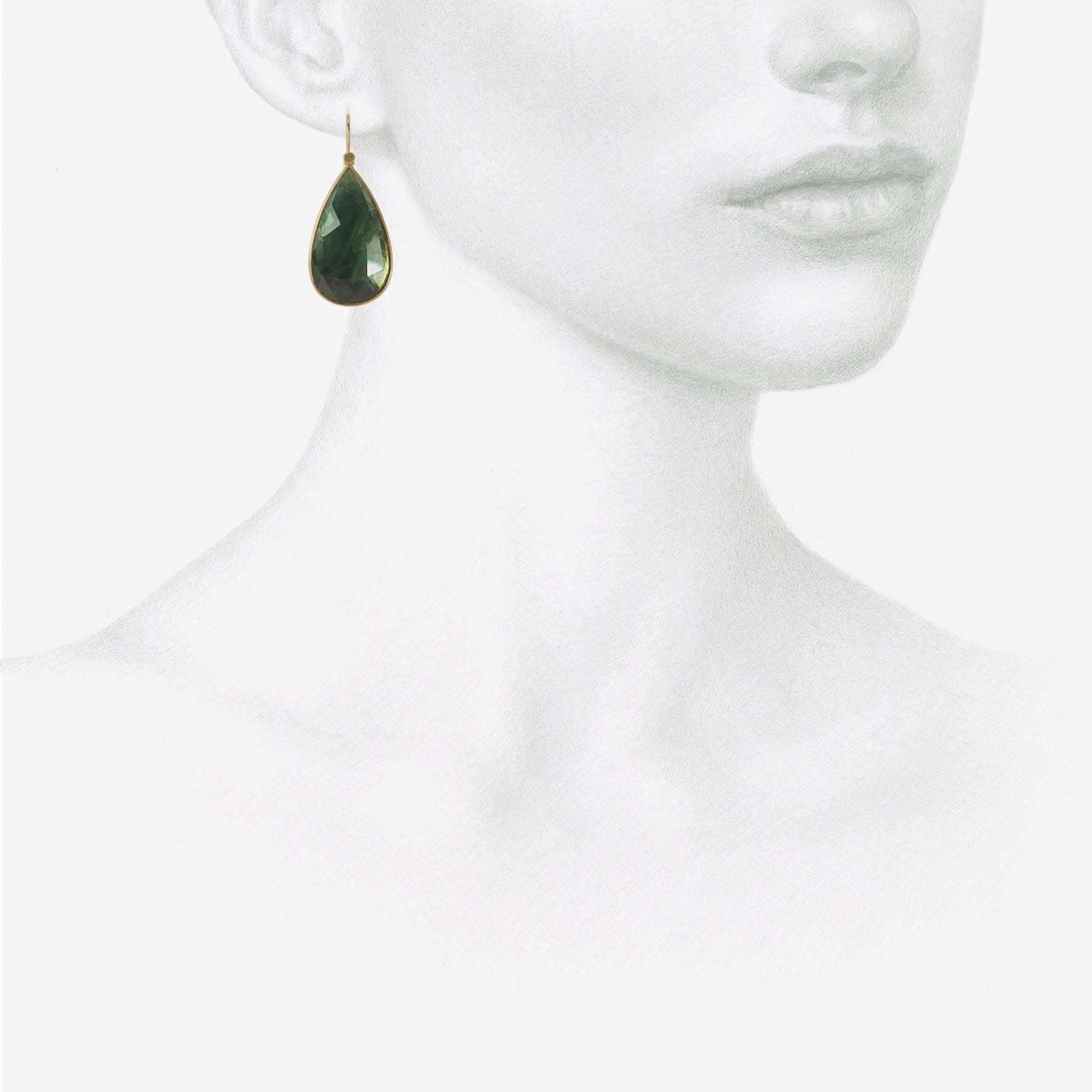 LOLA BROOKS 18K & LARGE PEAR-SHAPED GREEN TOURMALINE DROP EARRINGS, 30.03CT