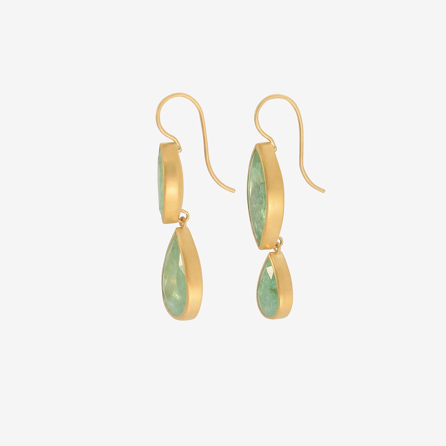 LOLA BROOKS 18K & MISMATCHED PARAIBA TOURMALINE DOUBLE DROP EARRINGS