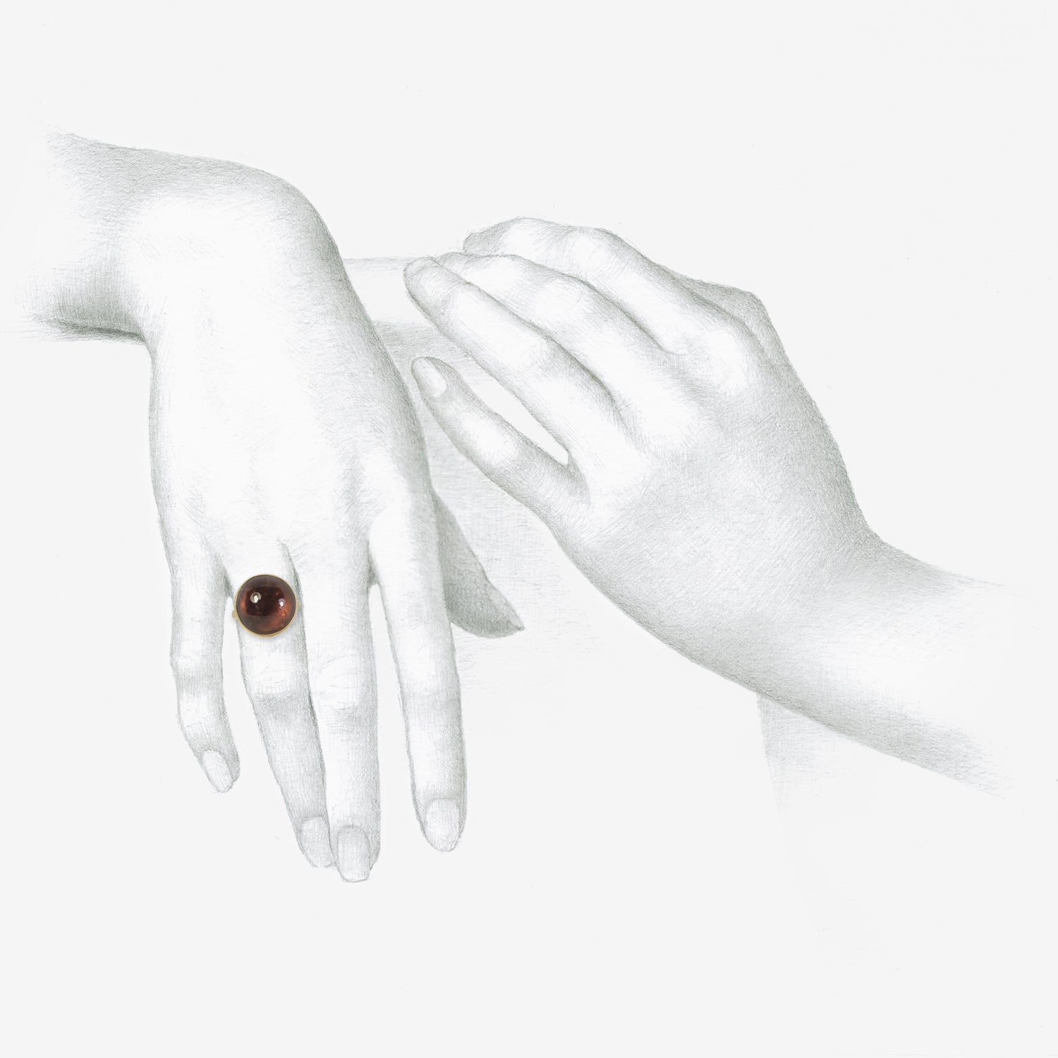 LOLA BROOKS 18K & ROUND DEEP MAUVE TOURMALINE RING, 14.84CT