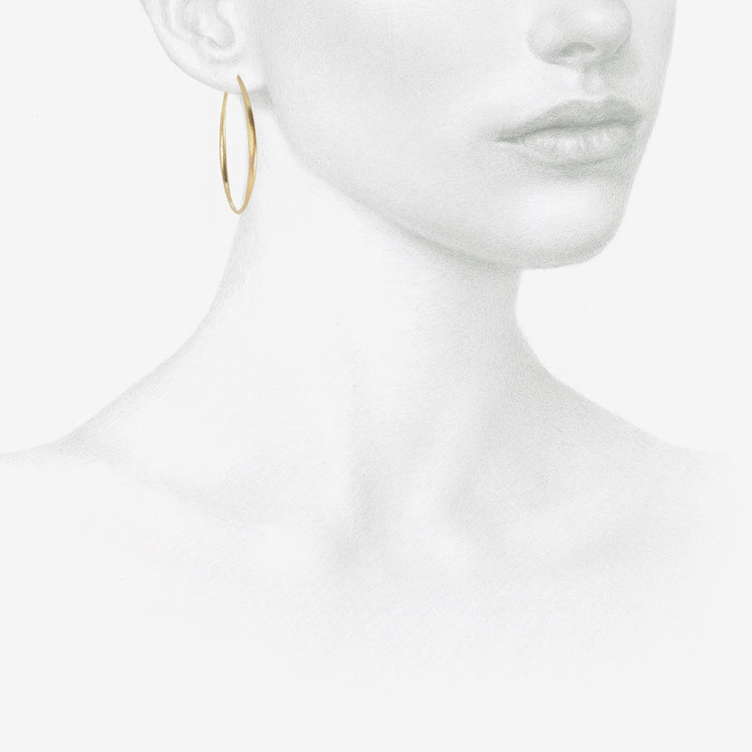 NICOLE LANDAW 14K HEWN OVAL HOOP EARRINGS