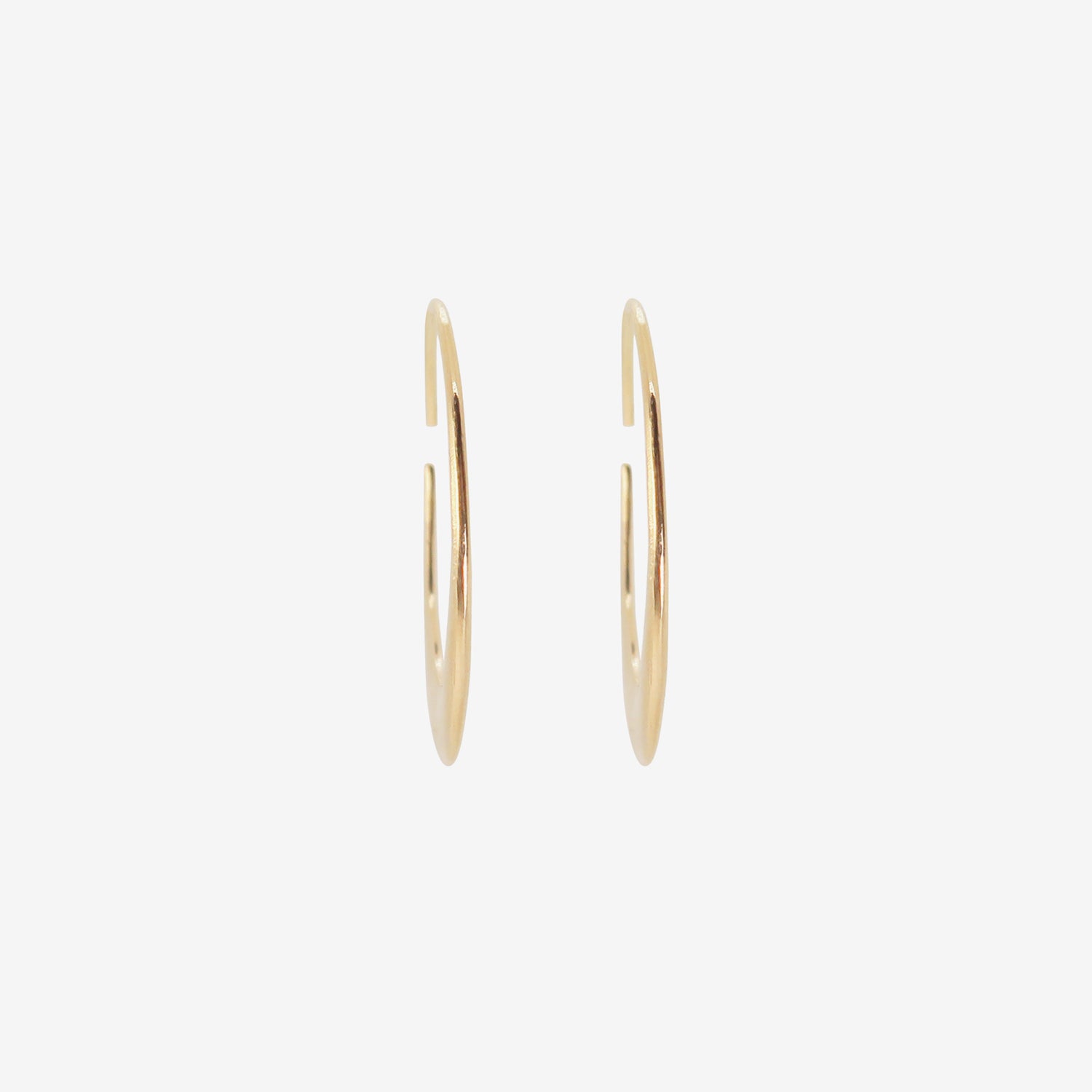 NICOLE LANDAW 14K LARGE CRESCENT ENDLESS HOOPS