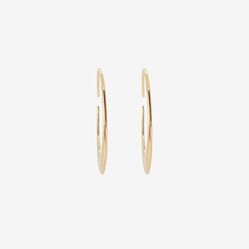 NICOLE LANDAW 14K LARGE CRESCENT ENDLESS HOOPS