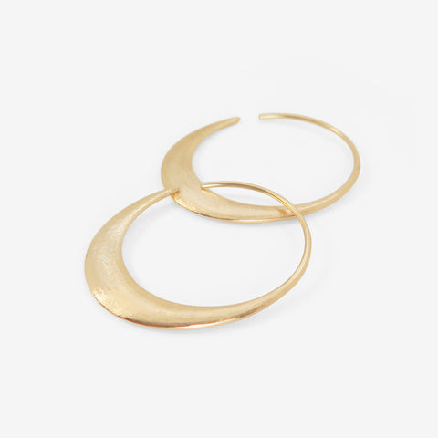 NICOLE LANDAW 14K LARGE CRESCENT ENDLESS HOOPS