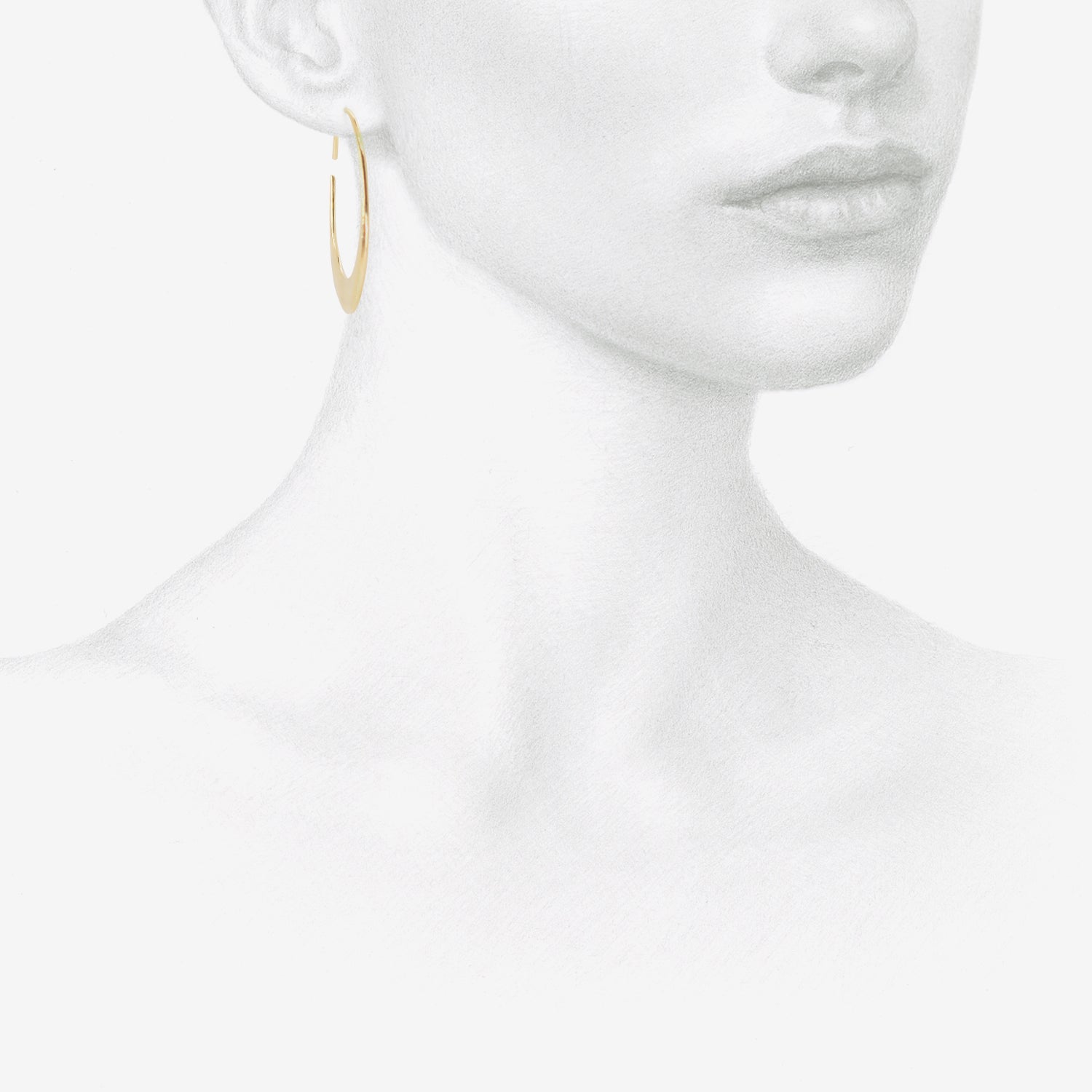 NICOLE LANDAW 14K LARGE CRESCENT ENDLESS HOOPS