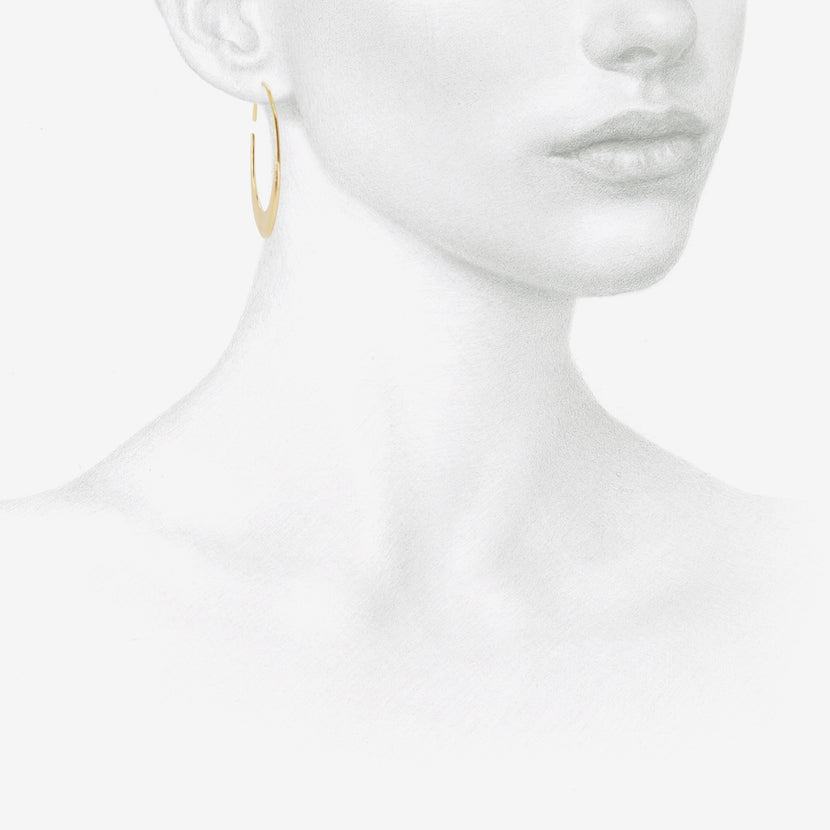 Nicole LANDAW 14K Large Crescent Endless Hoops