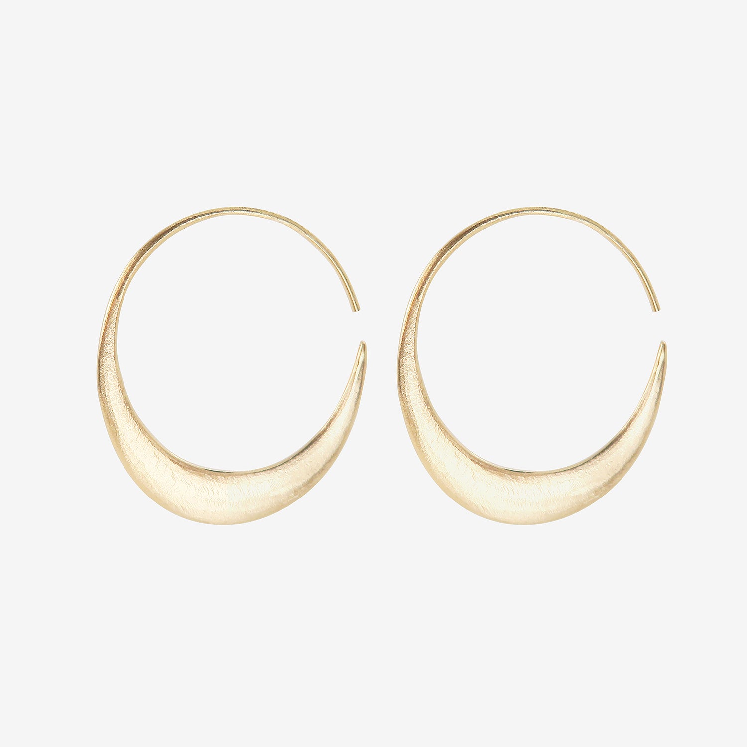 NICOLE LANDAW 14K LARGE CRESCENT ENDLESS HOOPS