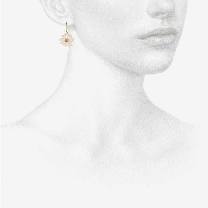 ❤️New Kate Spade Earrings Pearl Reversible White Flower Disco Pansy Stud  Mother | eBay