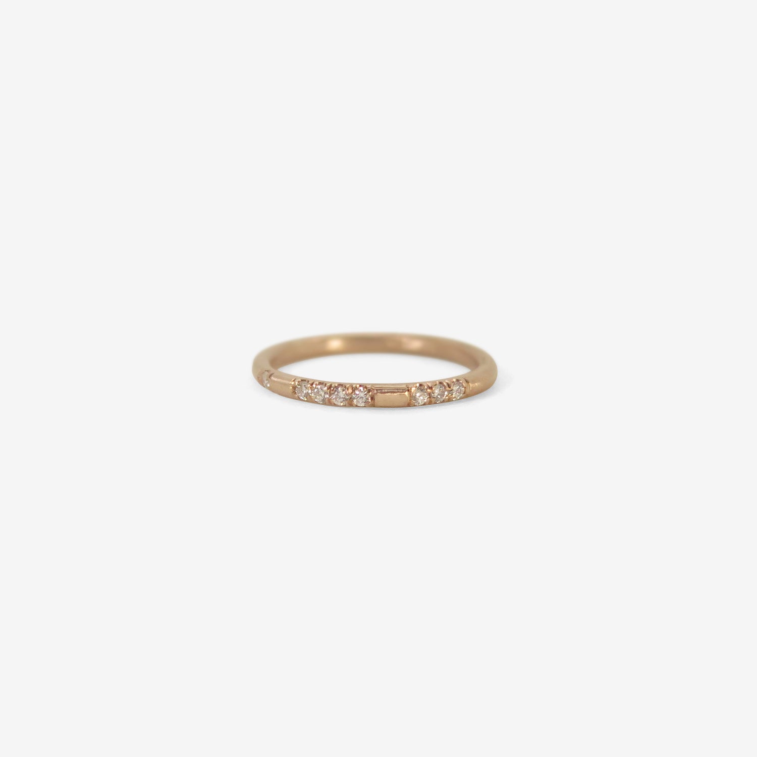 NICOLE LANDAW 14K ROSE GOLD & WHITE DIAMOND "I LOVE YOU" BAND