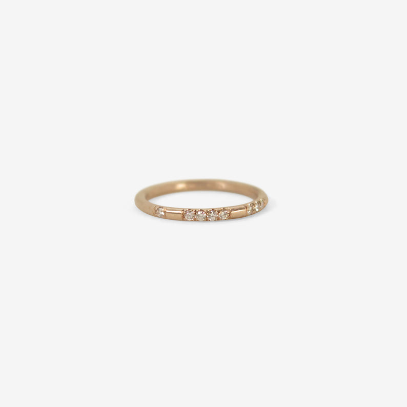 NICOLE LANDAW 14K ROSE GOLD & WHITE DIAMOND "I LOVE YOU" BAND