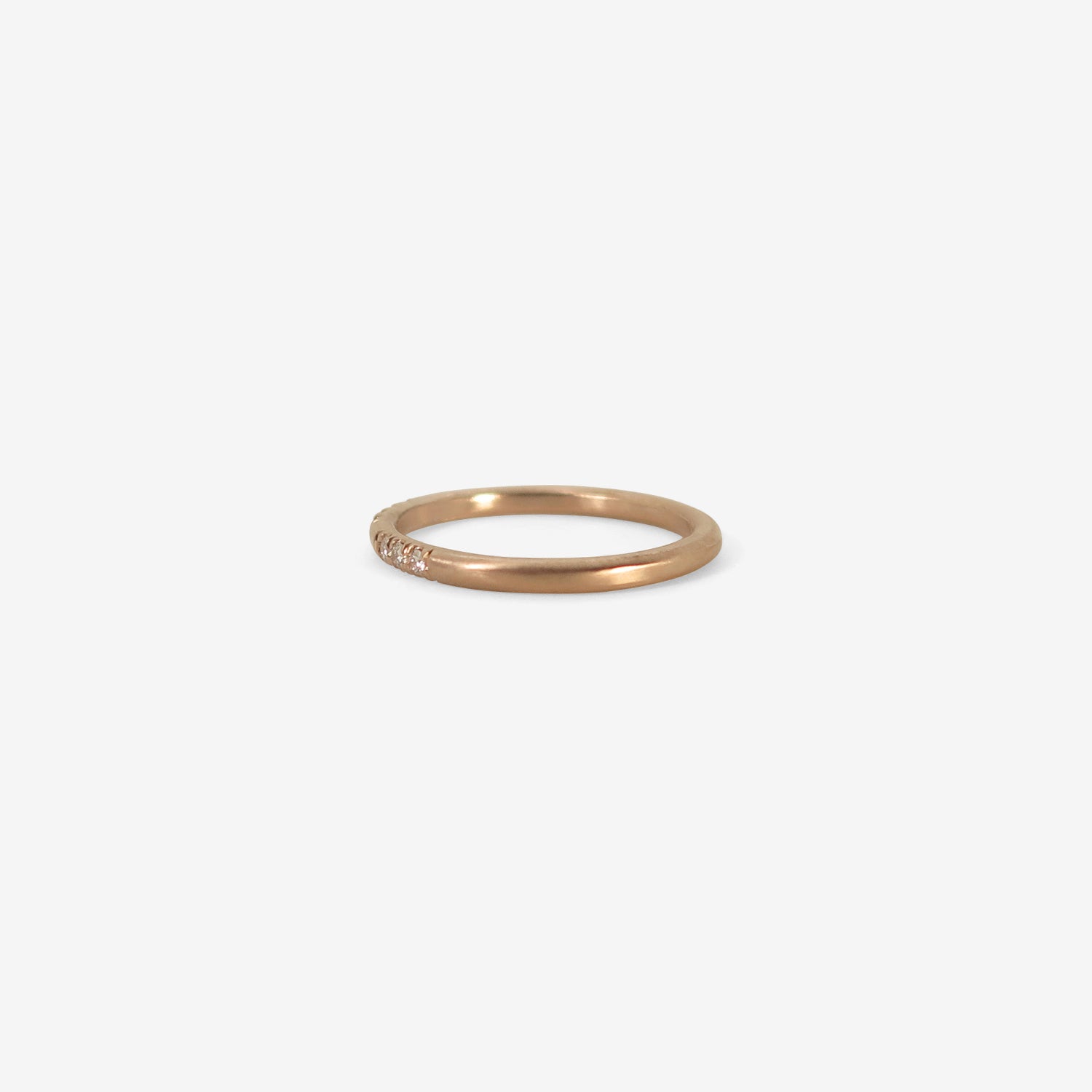 NICOLE LANDAW 14K ROSE GOLD & WHITE DIAMOND "I LOVE YOU" BAND