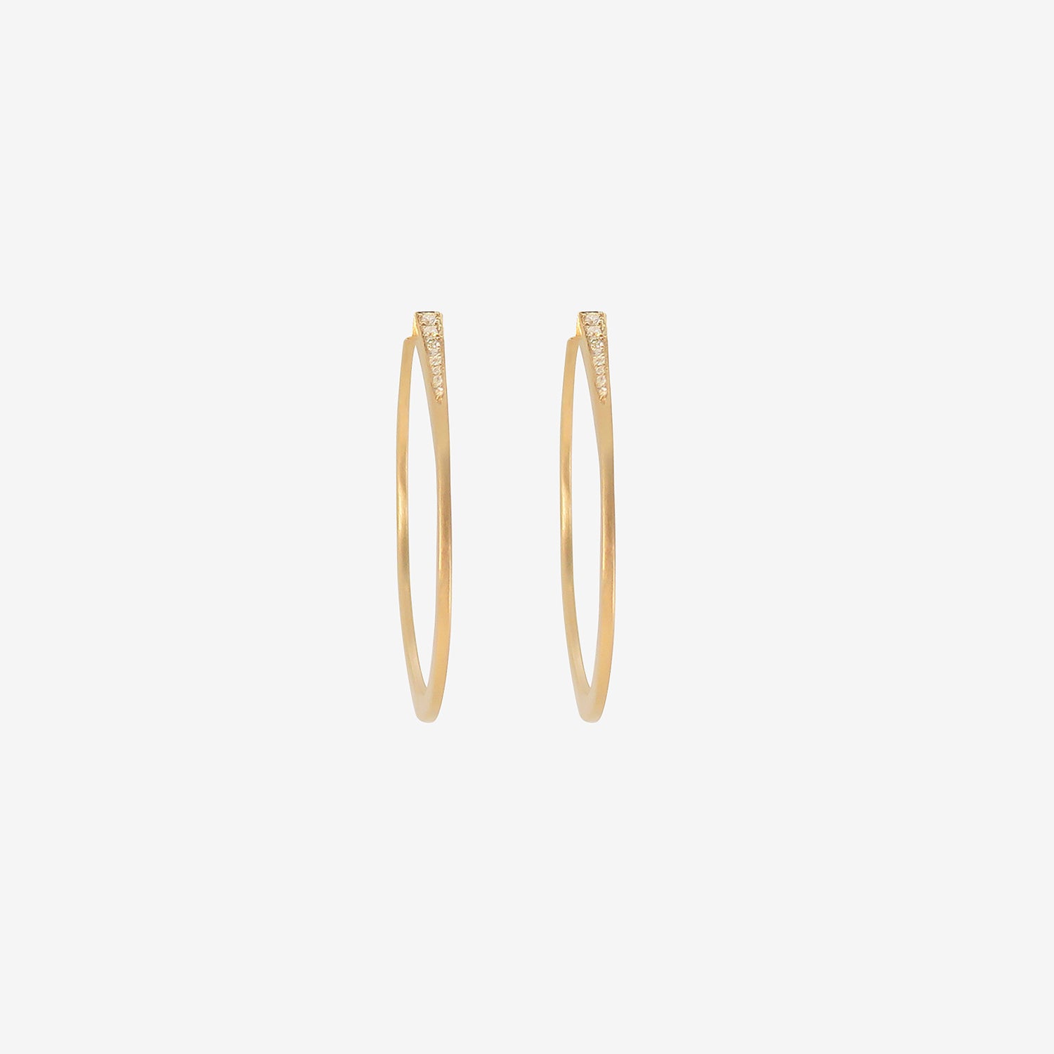 NICOLE LANDAW 14K & WHITE DIAMOND WEDGE HOOPS ON POSTS, .14CT