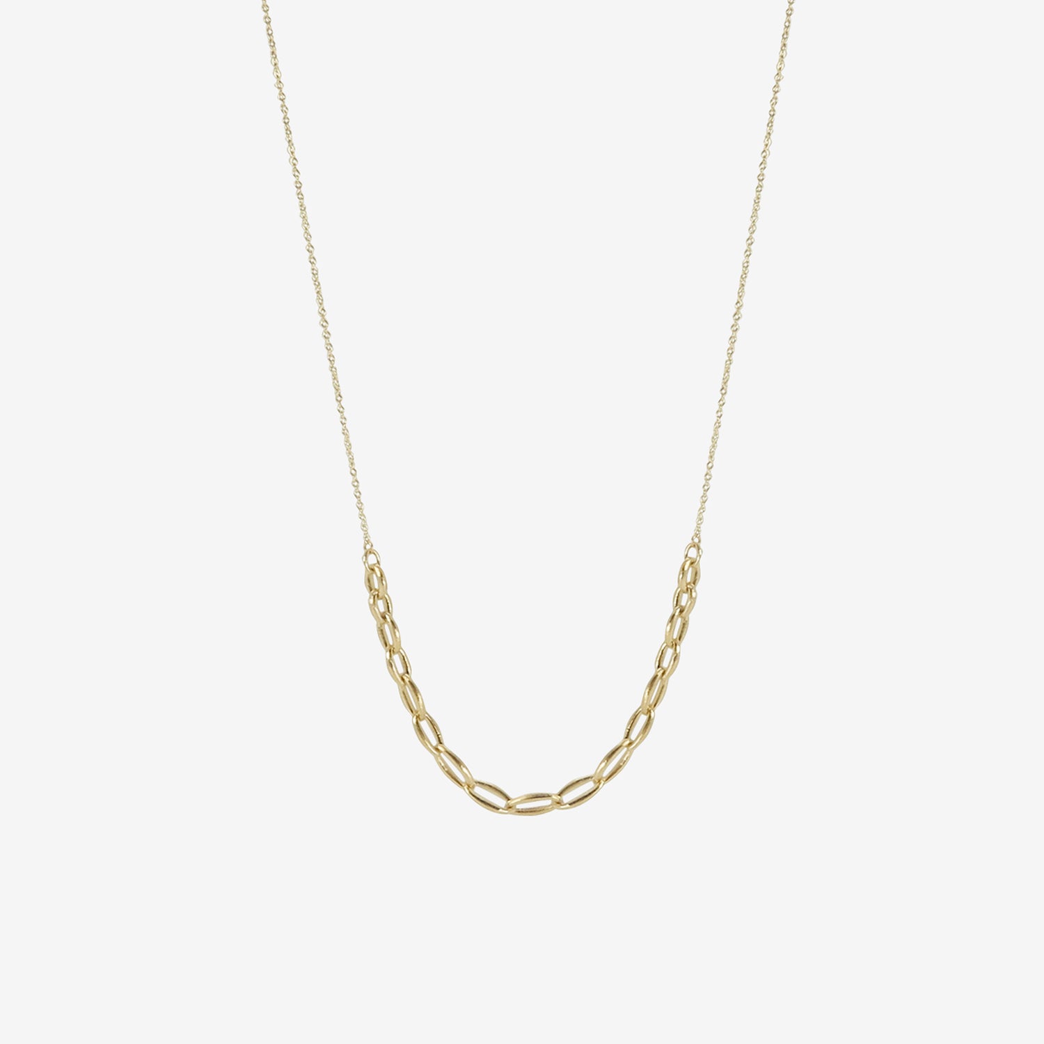 NICOLE LANDAW 14K GRADUATING CHAIN LINK NECKLACE